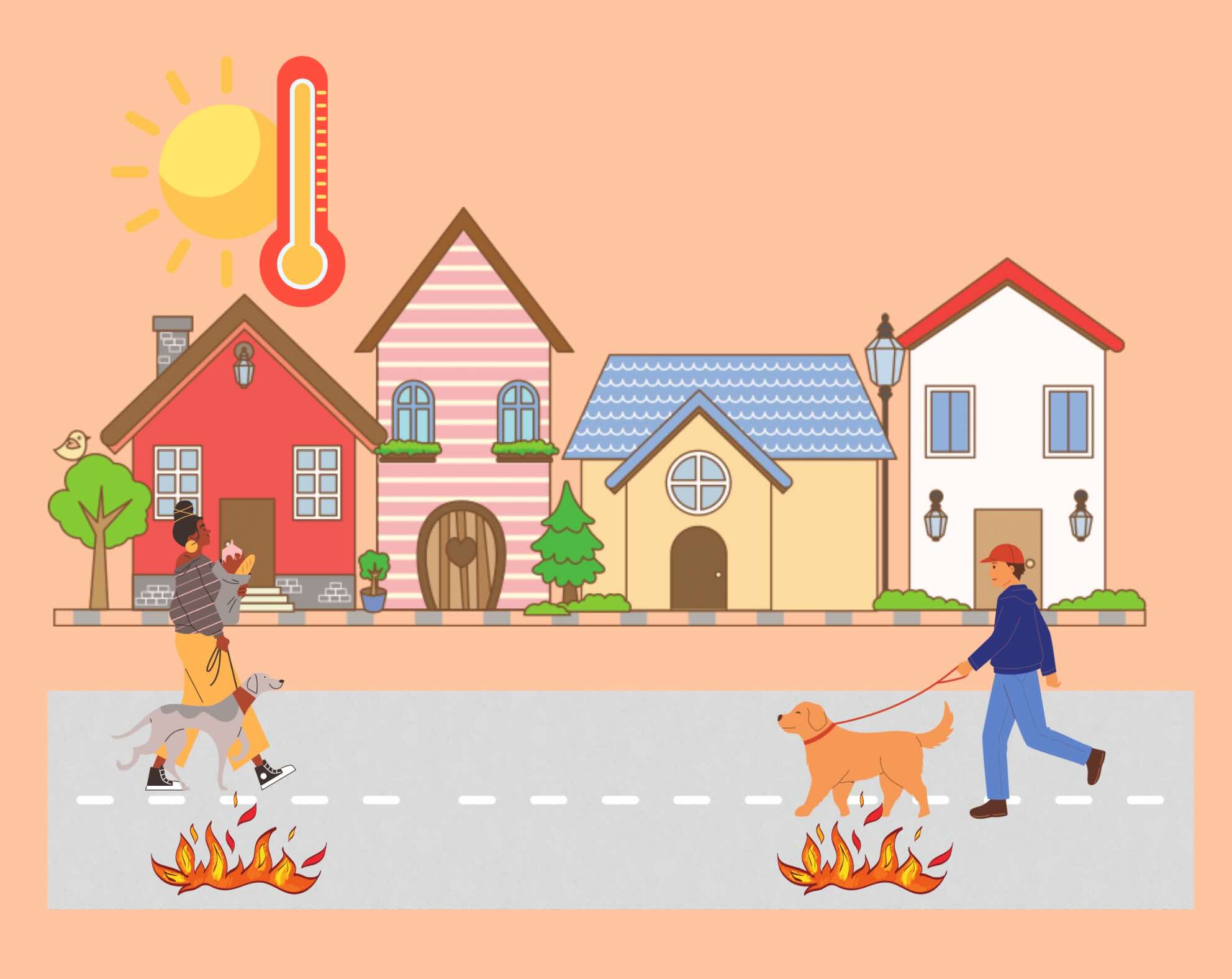 How Hot Is Too Hot For Dog Illustration