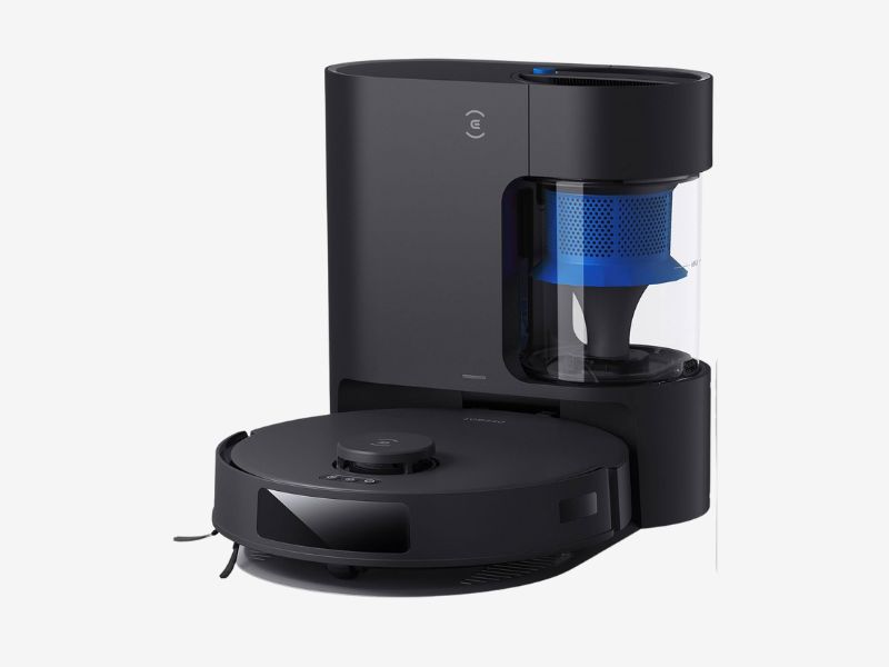 Robot with self-emptying base